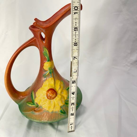 VTG 1942 Roseville Pottery Peony Water Ewer - Picture 7 of 7